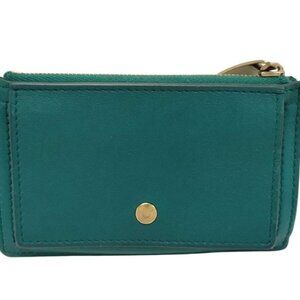 Bottega Veneta Coin Card Case Intrecciato Fragment Green Leather